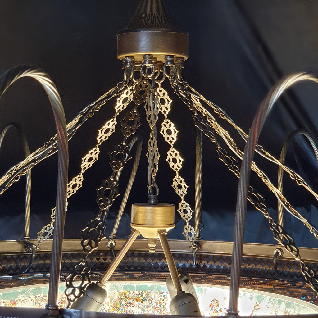 16 Ball Turkish Moroccan Extra Large Mosaic Chandelier Lamp Light Hallway Restaurant Fitting