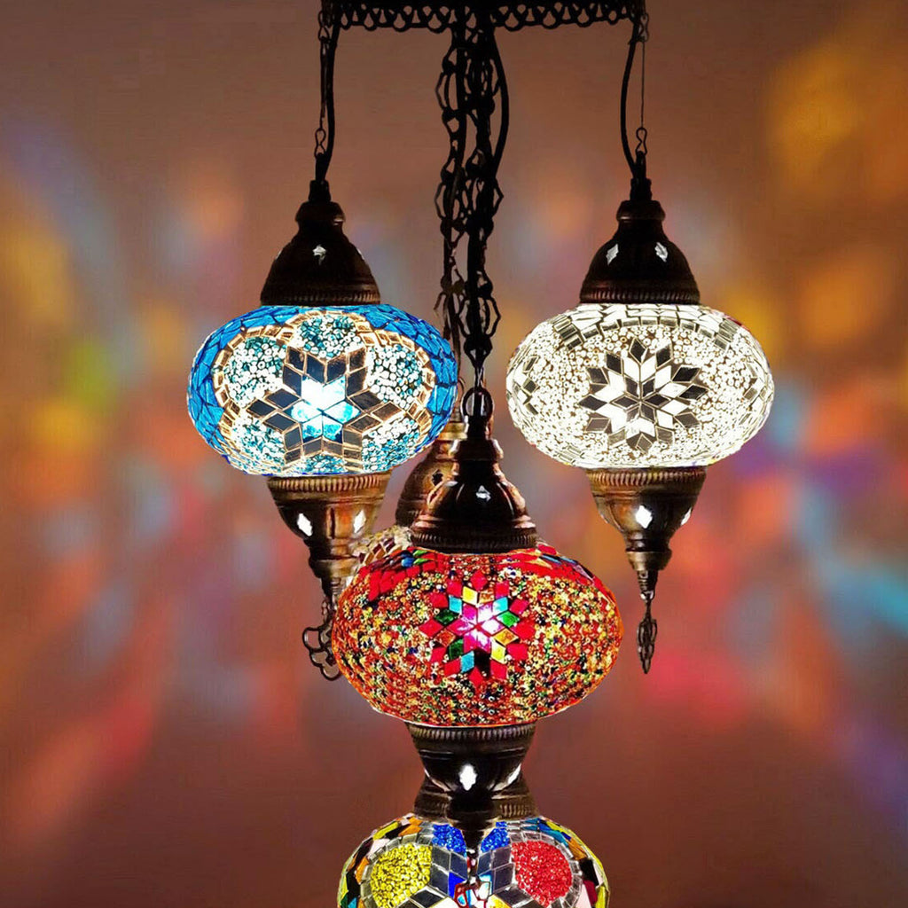 Candelabro de estilo turco marroquí de 5 bolas B4