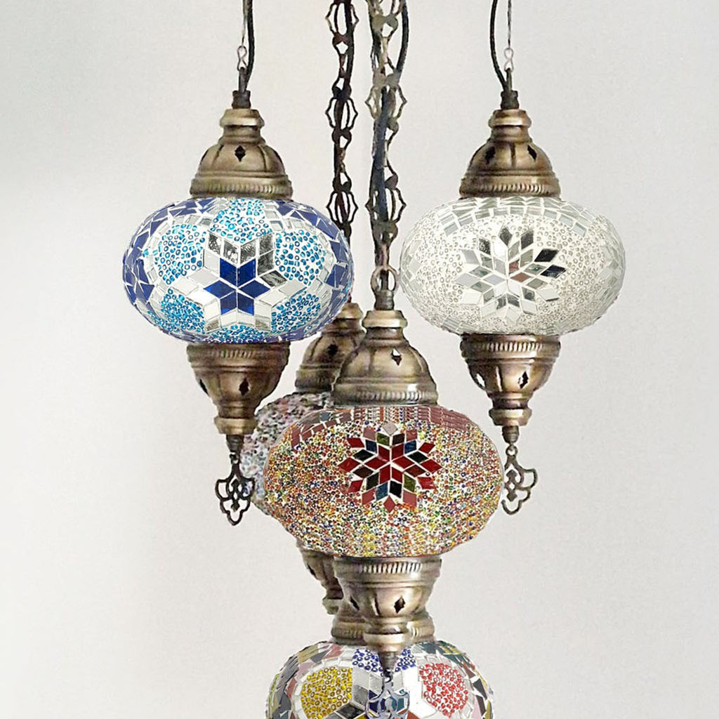 Candelabro de estilo turco marroquí de 5 bolas B4