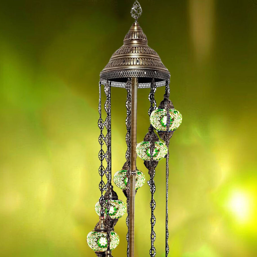 9 Ball Moroccan Turkish Style Floor Lamp Medium Glass