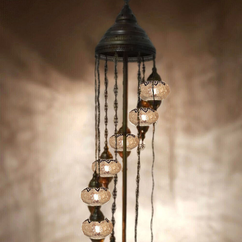 9 Ball Moroccan Turkish Style Floor Lamp Large Glass