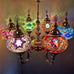 6 Ball Moroccan Turkish Style Silver Chandelier Large Glass MX - 2