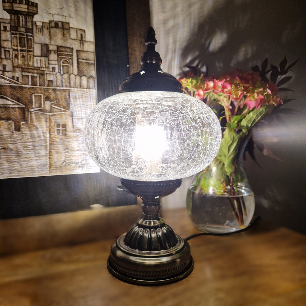 Luz de lámpara marroquí turca Auténtica mesa de escritorio de vidrio estilo Tiffany CE probada