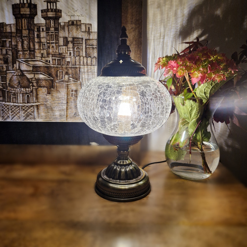 Türkisch-marokkanische Lampe, authentischer Glas-Schreibtisch im Tiffany-Stil, CE-geprüft