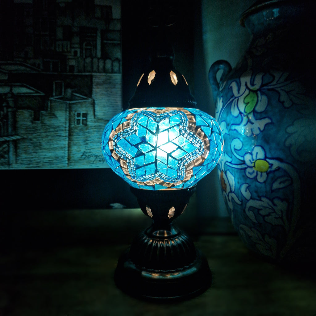 Turkish Moroccan Lamp Light Authentic Tiffany Style Glass Desk Table CE Tested