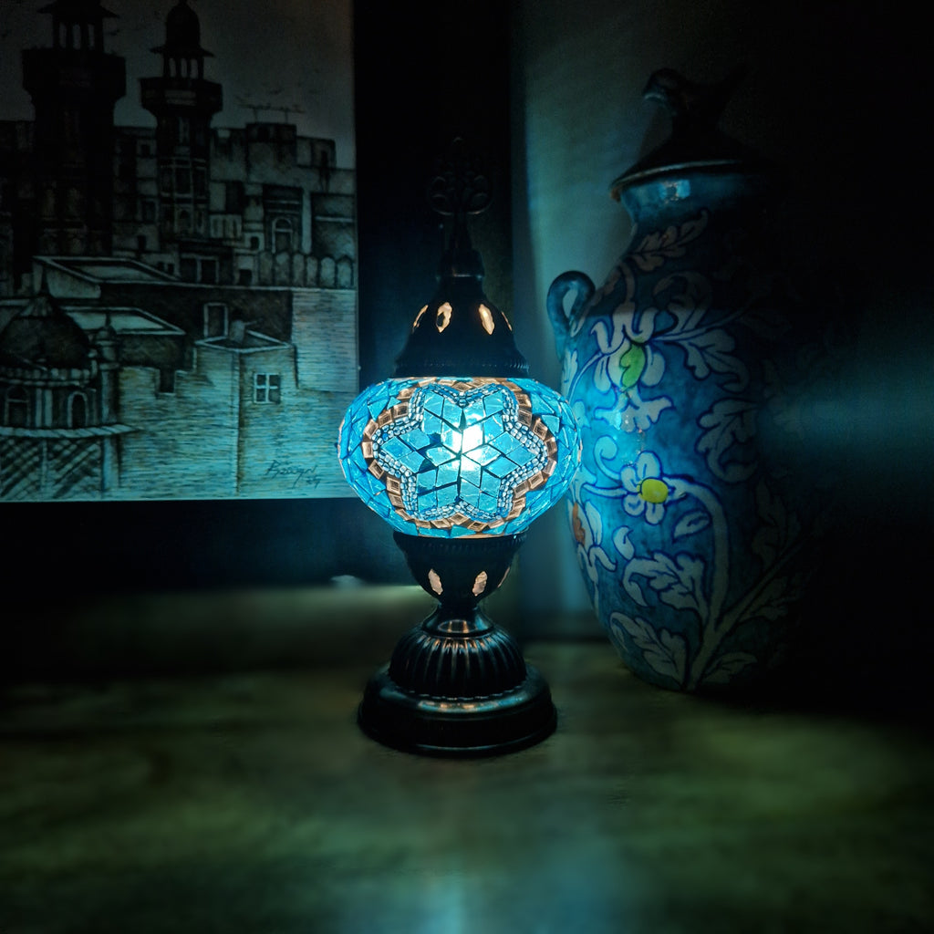 Turkish Moroccan Lamp Light Authentic Tiffany Style Glass Desk Table CE Tested