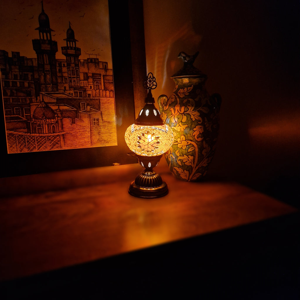 Turkish Moroccan Lamp Light Authentic Tiffany Style Glass Desk Table CE Tested