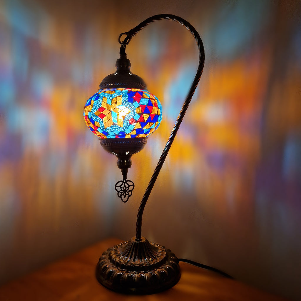Türkisches Mosaik marokkanische Lampe Licht Tiffany Stil Glas Schreibtisch Tisch CE-geprüft