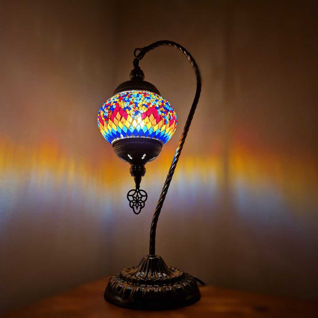 Türkisches Mosaik marokkanische Lampe Licht Tiffany Stil Glas Schreibtisch Tisch CE-geprüft