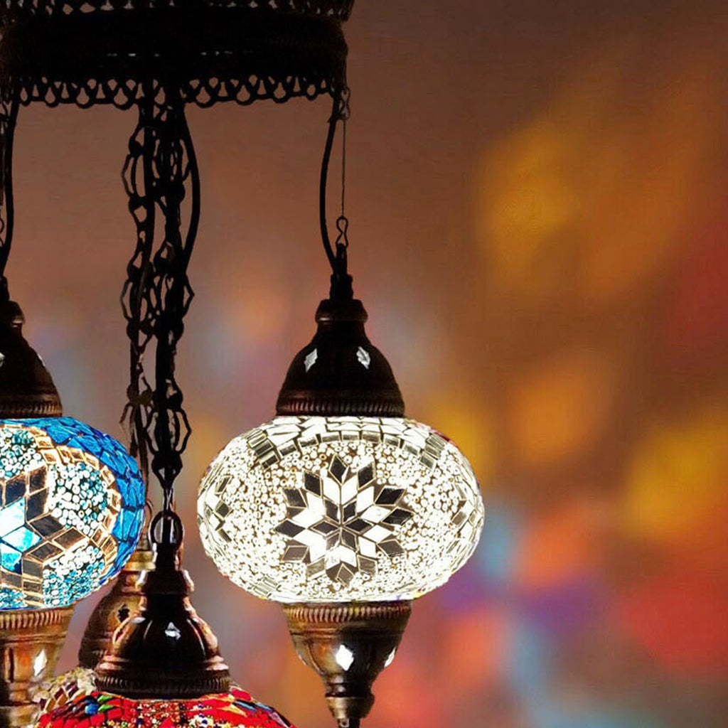 Kronleuchter im marokkanischen türkischen Stil mit 5 Kugeln B4