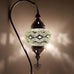 Moroccan Turkish Silver Chrome Table Lamp - W10