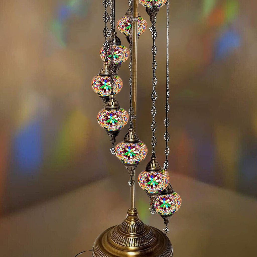 9 Ball Moroccan Turkish Style Floor Lamp Medium Glass
