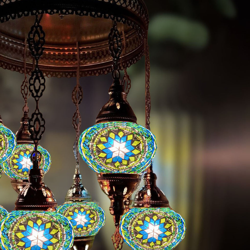 8 Ball Turkish Moroccan Style Chandelier - T1
