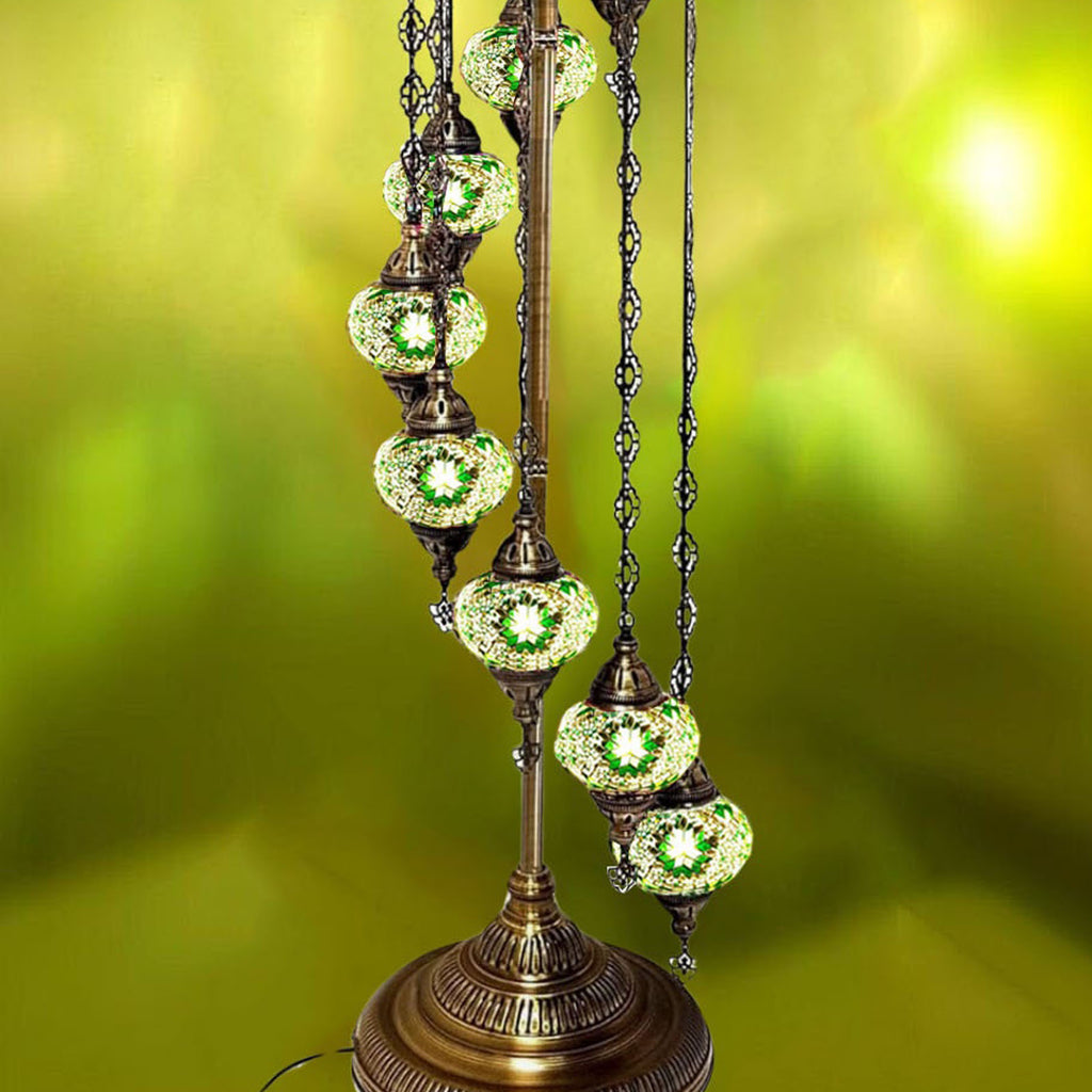 9 Ball Moroccan Turkish Style Floor Lamp Medium Glass