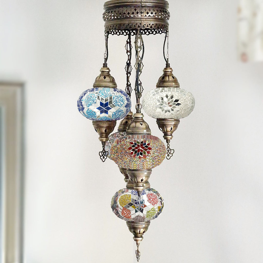 Candelabro de estilo turco marroquí de 5 bolas B4