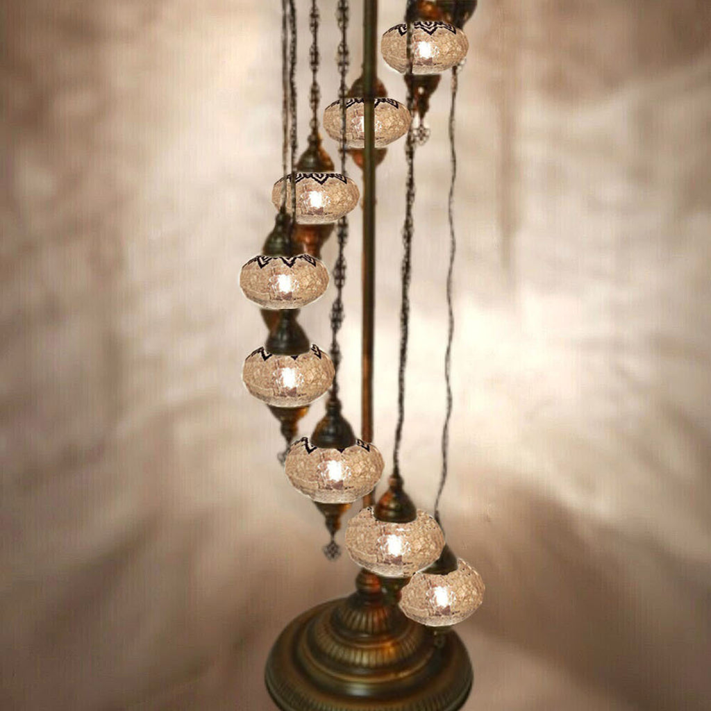 9 Ball Moroccan Turkish Style Floor Lamp Large Glass
