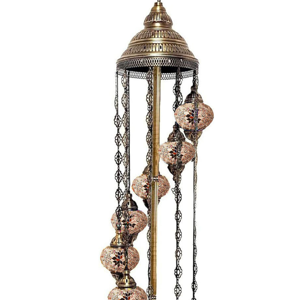 9 Ball Moroccan Turkish Style Floor Lamp Medium Glass