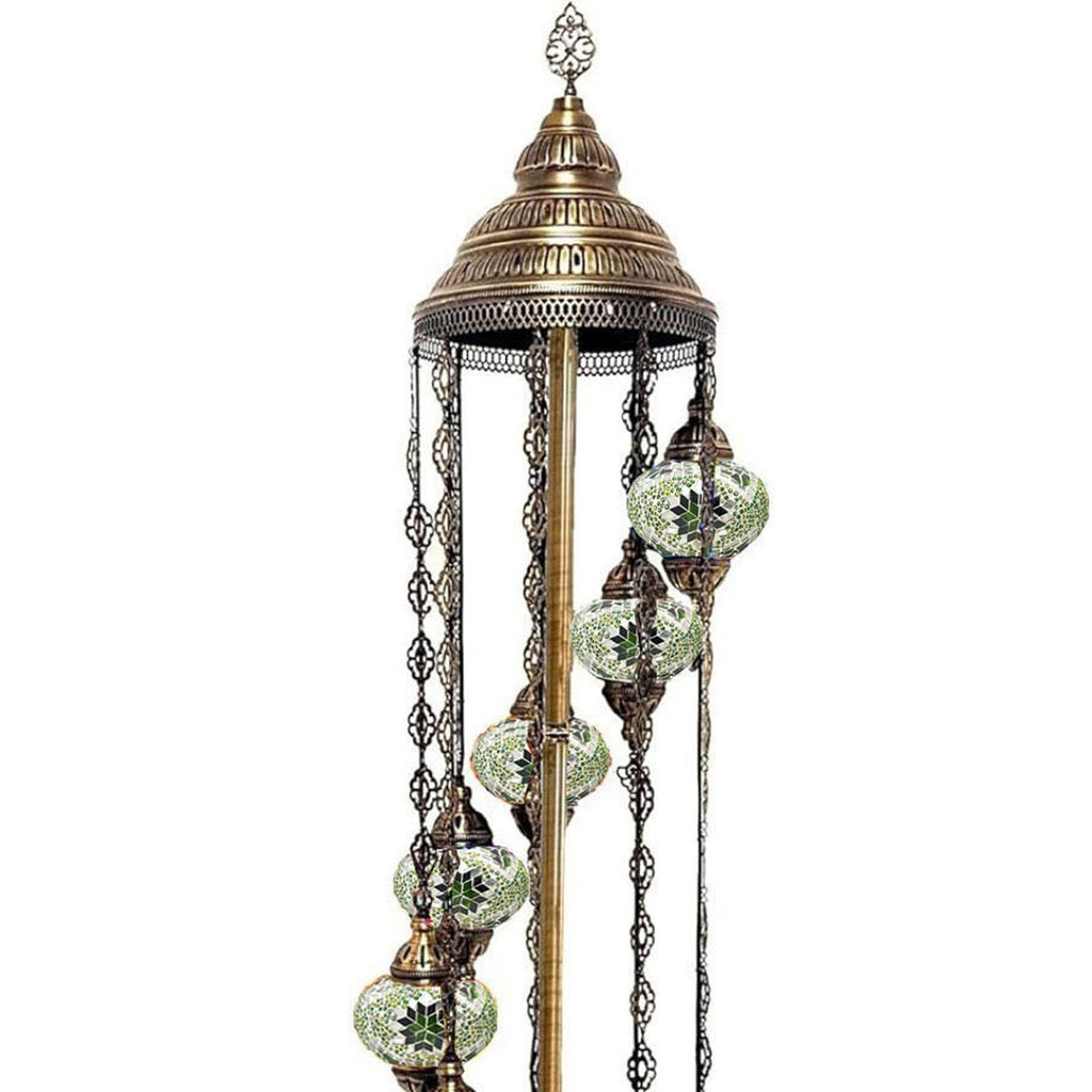 9 Ball Moroccan Turkish Style Floor Lamp Medium Glass