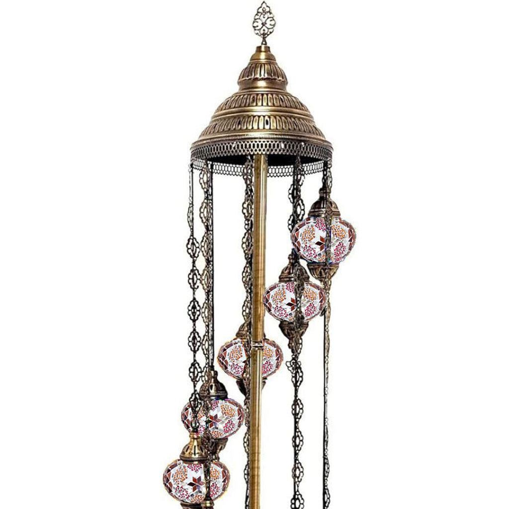 9 Ball Moroccan Turkish Style Floor Lamp Medium Glass