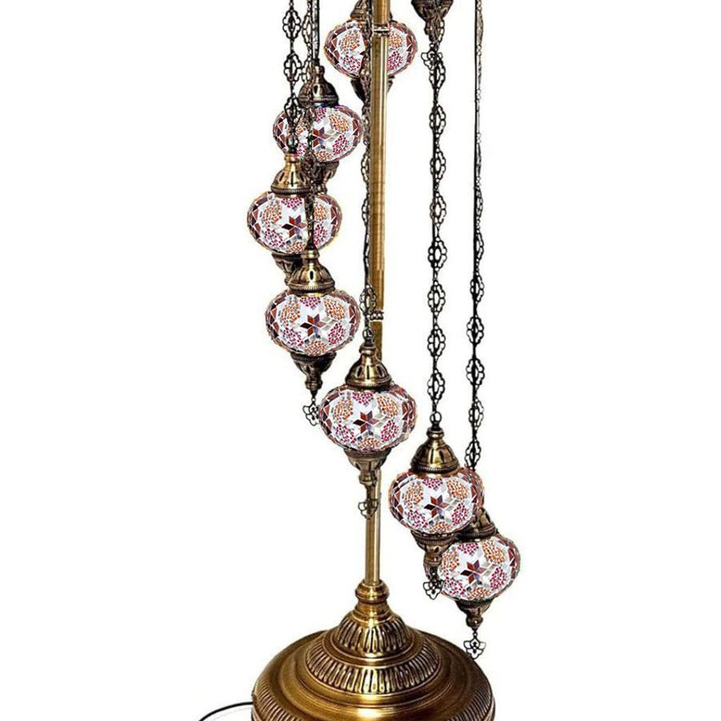9 Ball Moroccan Turkish Style Floor Lamp Medium Glass