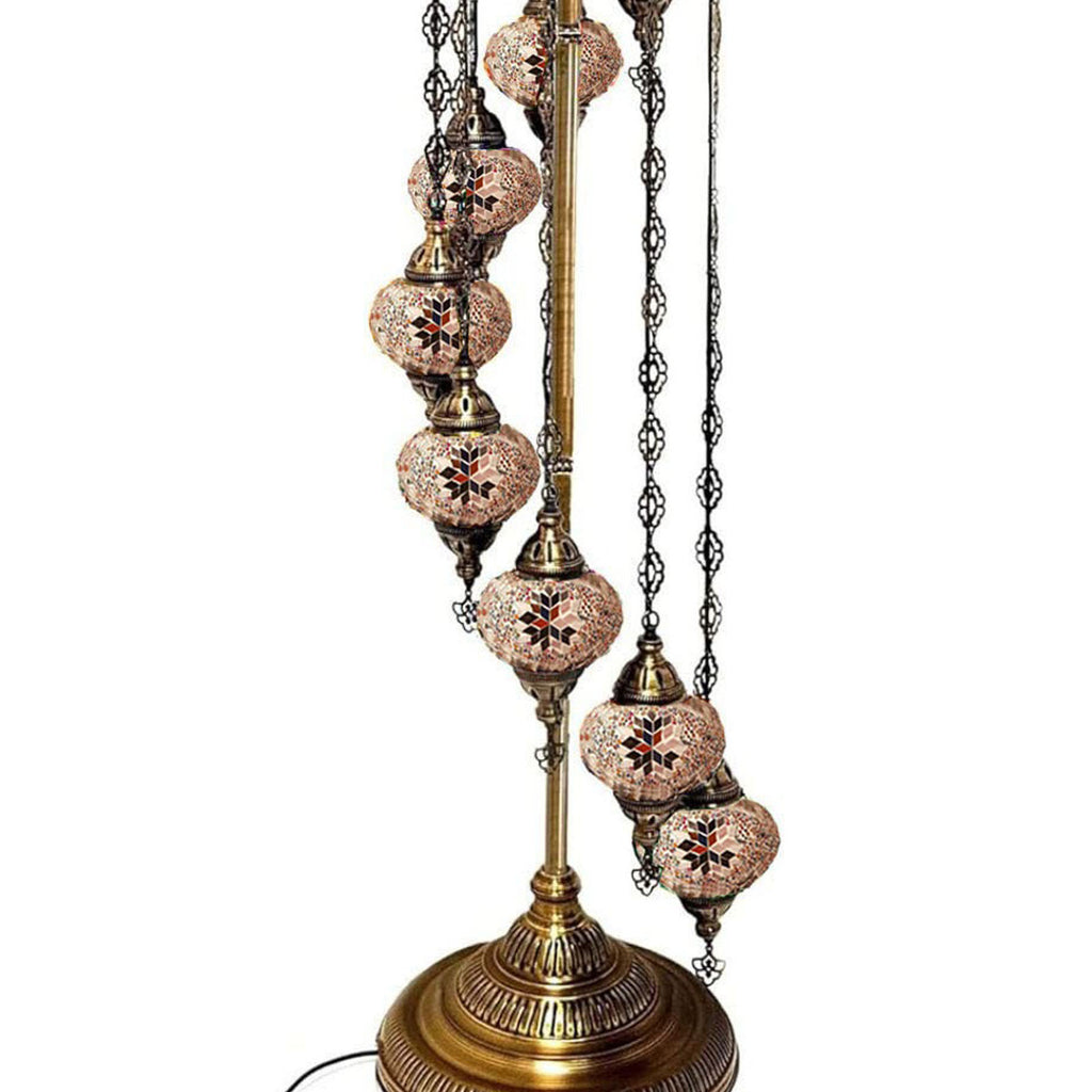 9 Ball Moroccan Turkish Style Floor Lamp Medium Glass
