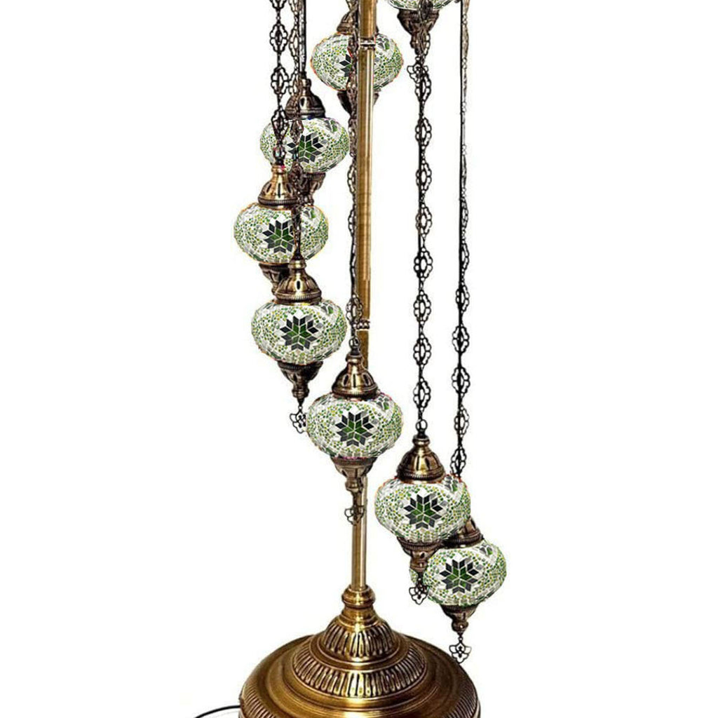 9 Ball Moroccan Turkish Style Floor Lamp Medium Glass