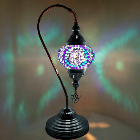 Moroccan Turkish Silver Chrome Table Lamp - B13