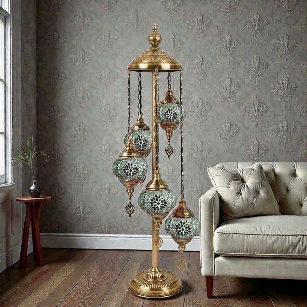 5 Ball Moroccan Turkish Style Floor Lamp