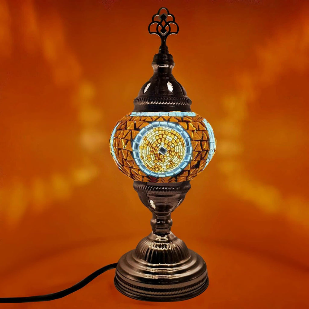 Moroccan Turkish Silver Mosaic Table Lamp