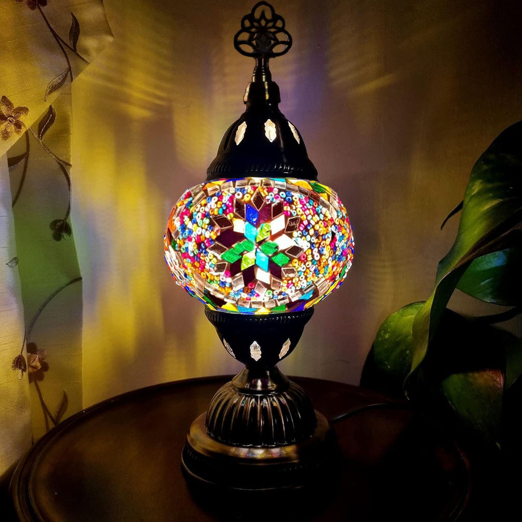Turkish Moroccan Lamp Light Authentic Tiffany Style Glass Desk Table CE Tested
