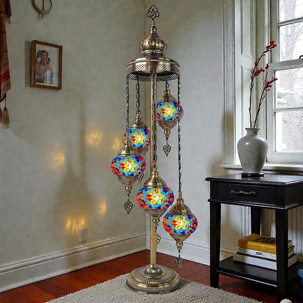 5 Ball Moroccan Turkish Style Floor Lamp
