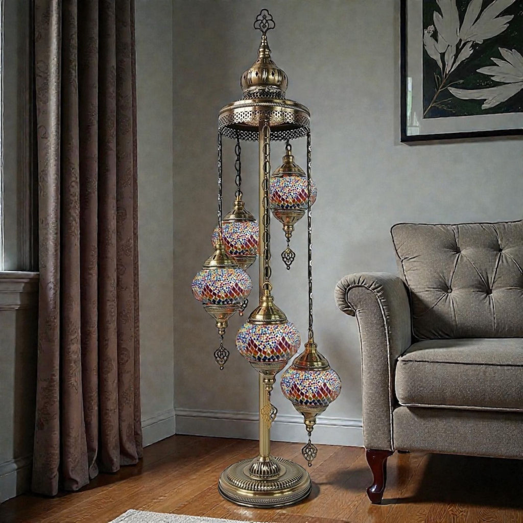 5 Ball Moroccan Turkish Style Floor Lamp