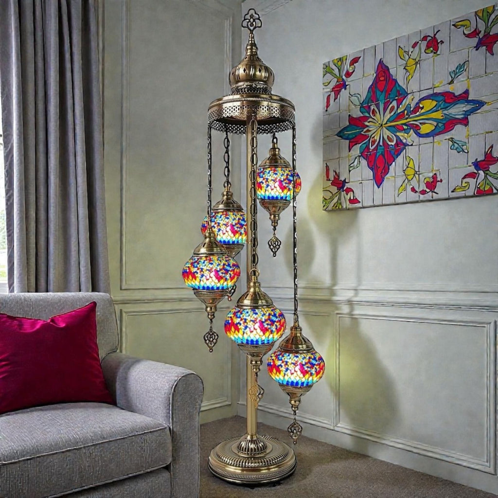 5 Ball Moroccan Turkish Style Floor Lamp