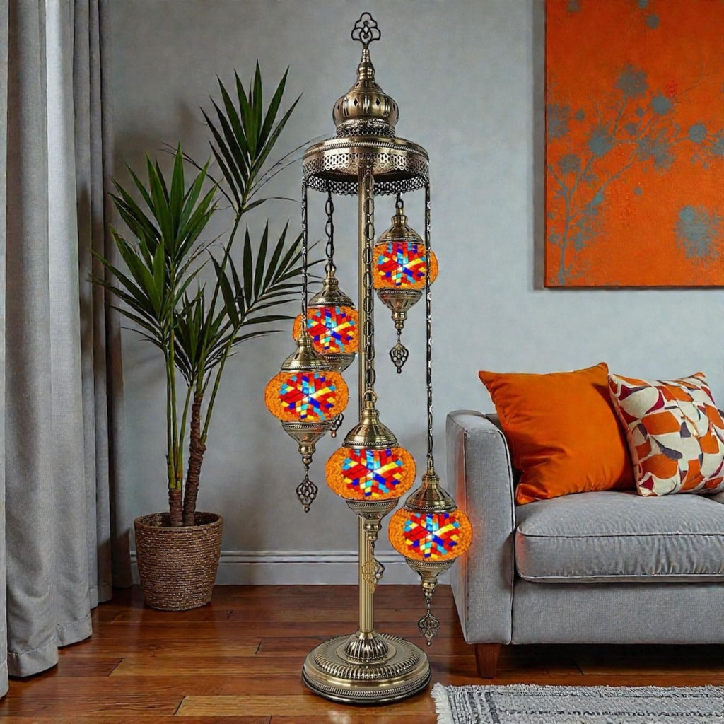 5 Ball Moroccan Turkish Style Floor Lamp