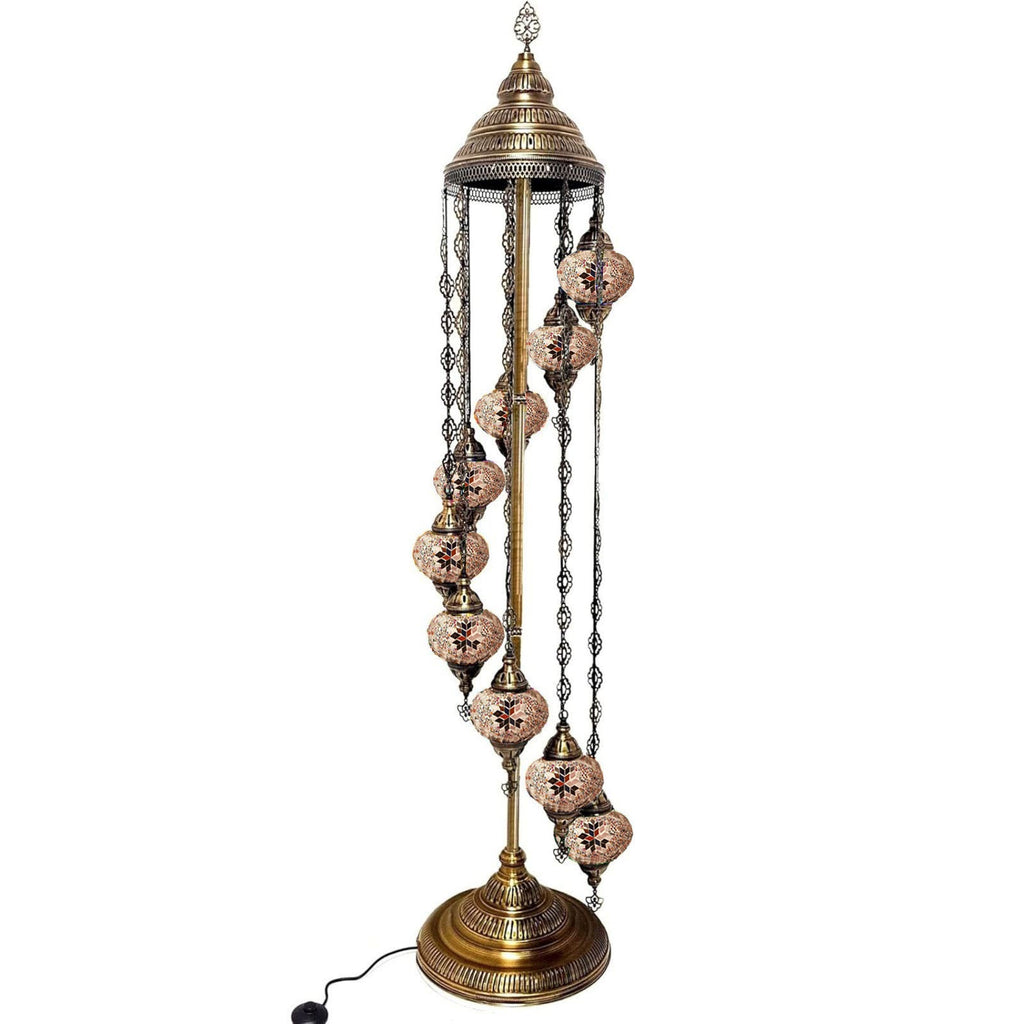 9 Ball Moroccan Turkish Style Floor Lamp Medium Glass