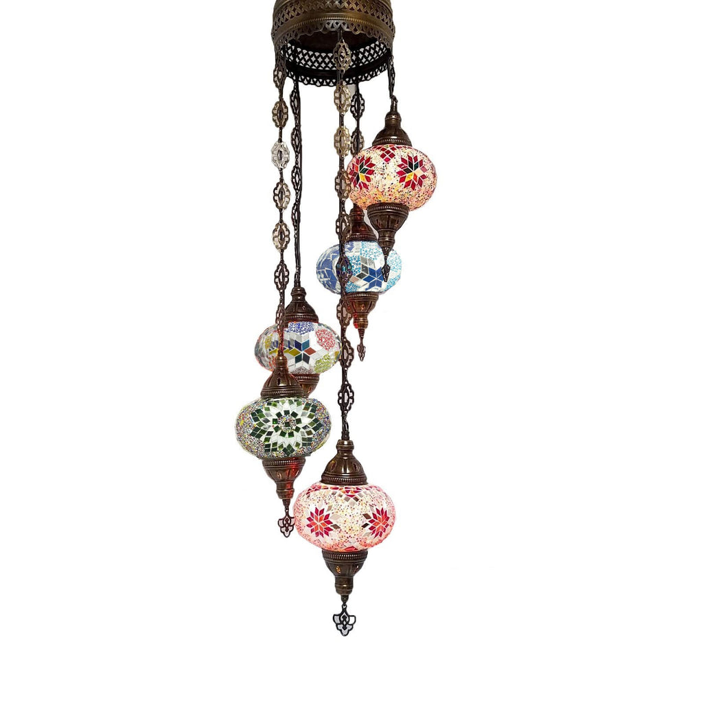 5 Ball Moroccan Turkish Style Chandelier MIX