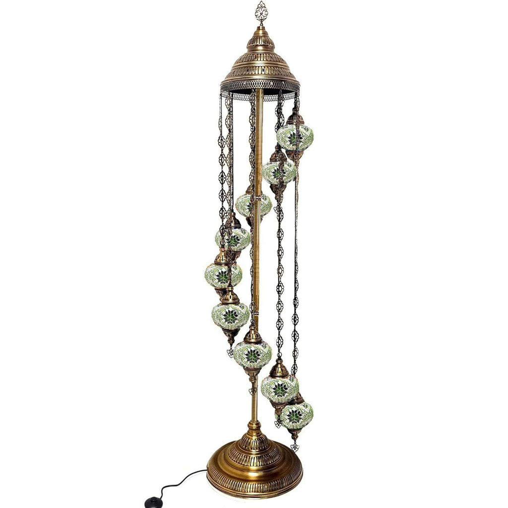 9 Ball Moroccan Turkish Style Floor Lamp Medium Glass