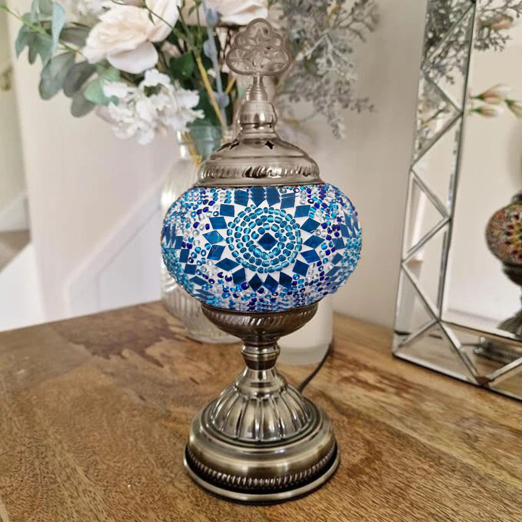 Türkisch-marokkanische Lampe, authentischer Glas-Schreibtisch im Tiffany-Stil, CE-geprüft