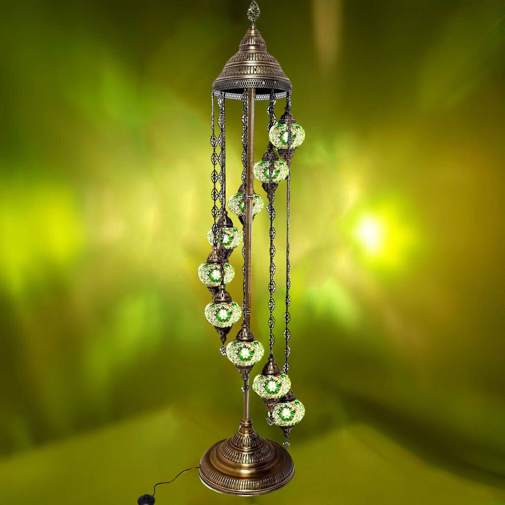 9 Ball Moroccan Turkish Style Floor Lamp Medium Glass