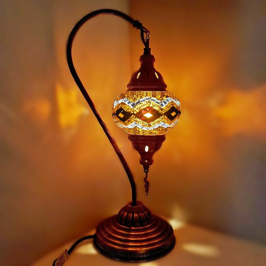 Turkish Mosaic Moroccan Lamp Light Tiffany Style Glass Desk Table CE Tested