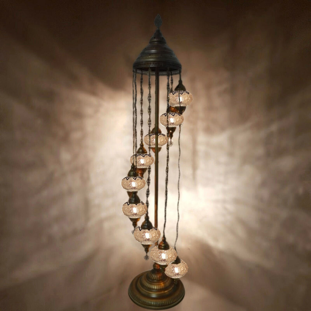 9 Ball Moroccan Turkish Style Floor Lamp Large Glass