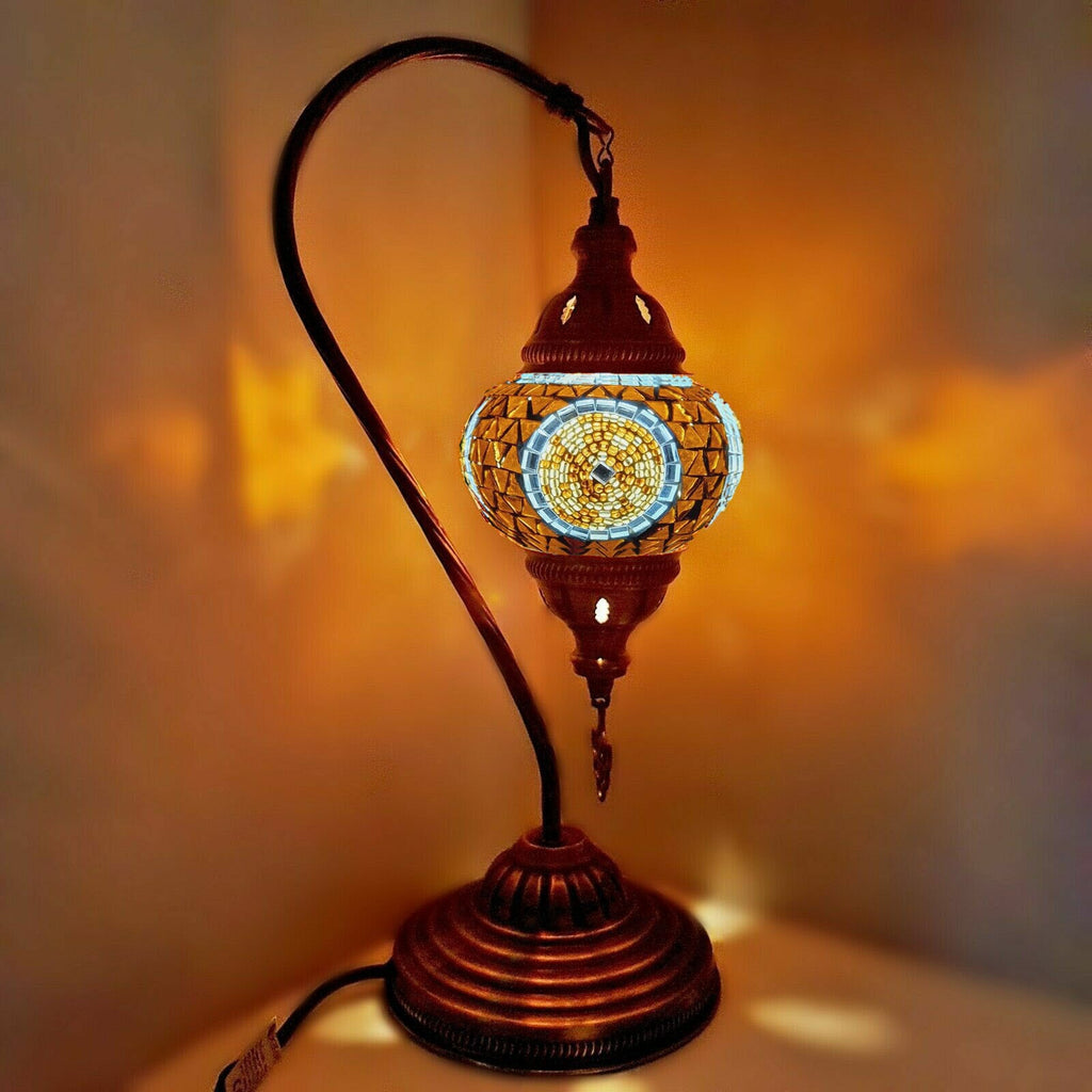 Turkish Mosaic Moroccan Lamp Light Tiffany Style Glass Desk Table CE Tested