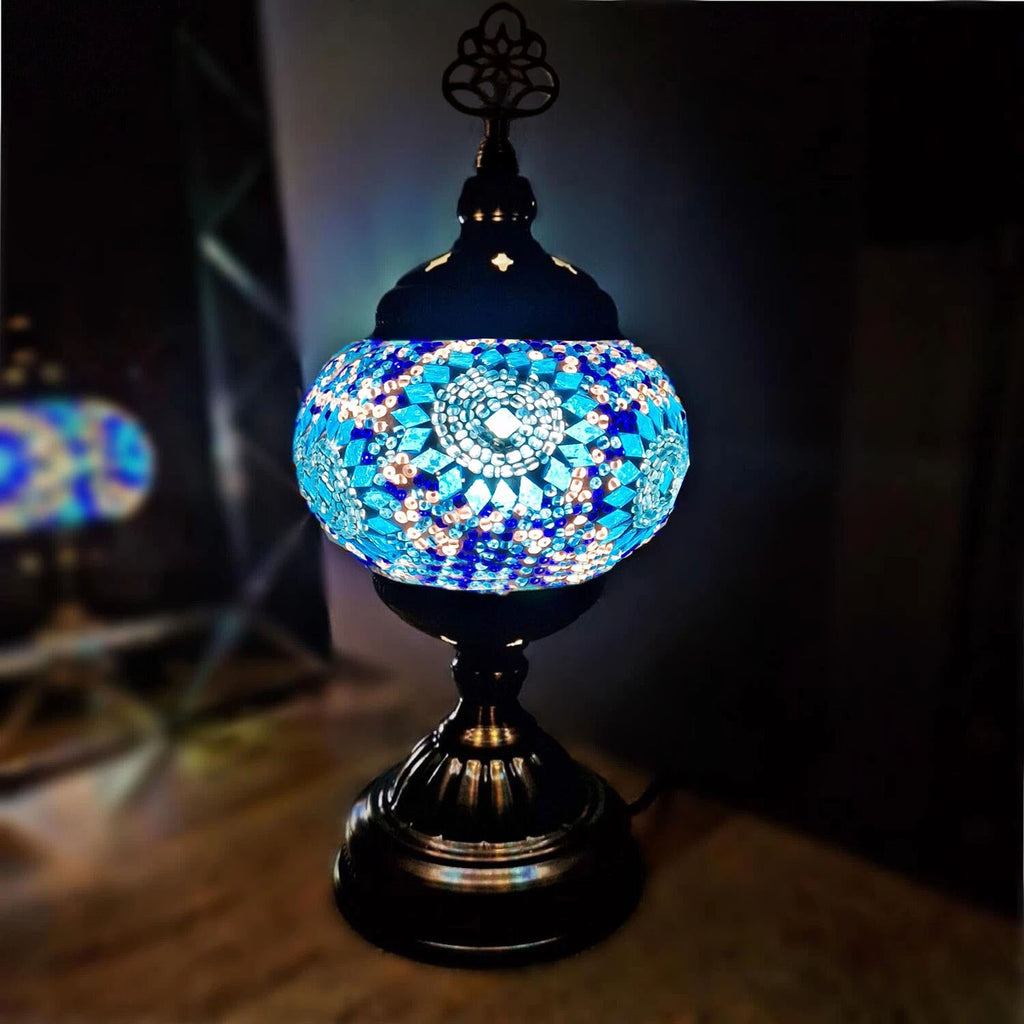 Türkisch-marokkanische Lampe, authentischer Glas-Schreibtisch im Tiffany-Stil, CE-geprüft