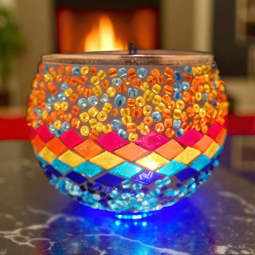 Portavelas votivos hechos a mano NARANJA