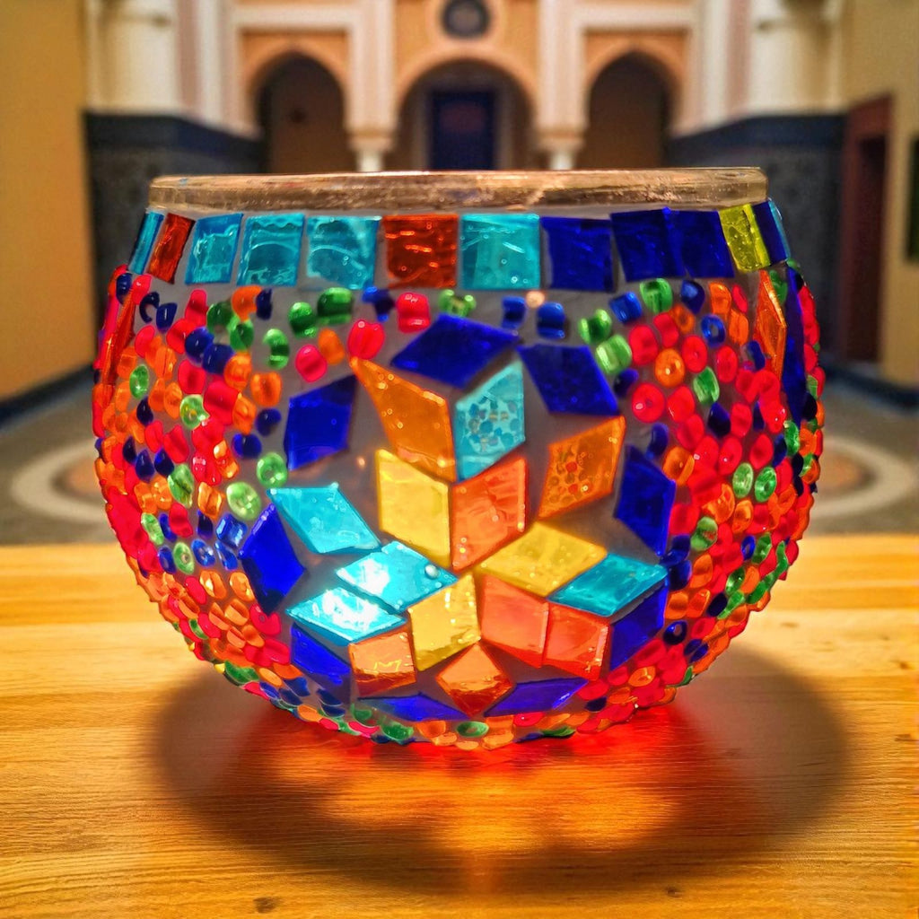 Portavelas votivos hechos a mano NARANJA