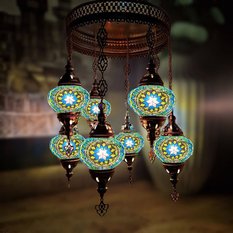 8 Ball Turkish Moroccan Style Chandelier - T1