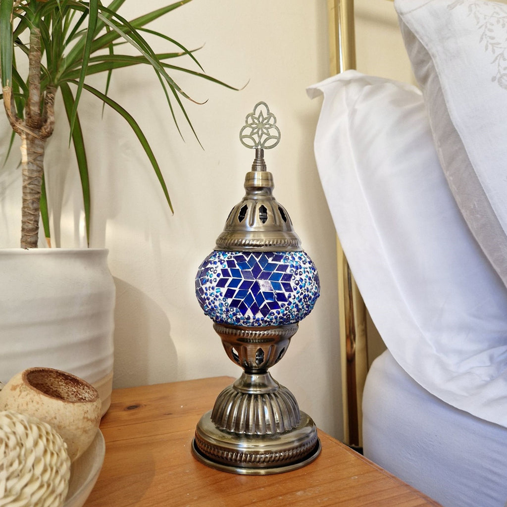 Türkisch-marokkanische Lampe, authentischer Glas-Schreibtisch im Tiffany-Stil, CE-geprüft