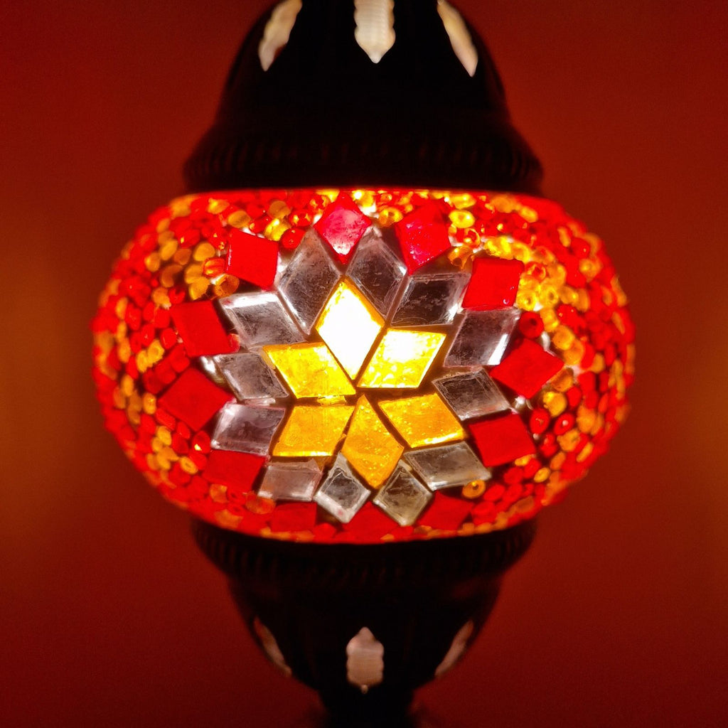 Türkisch-marokkanische Lampe, authentischer Glas-Schreibtisch im Tiffany-Stil, CE-geprüft