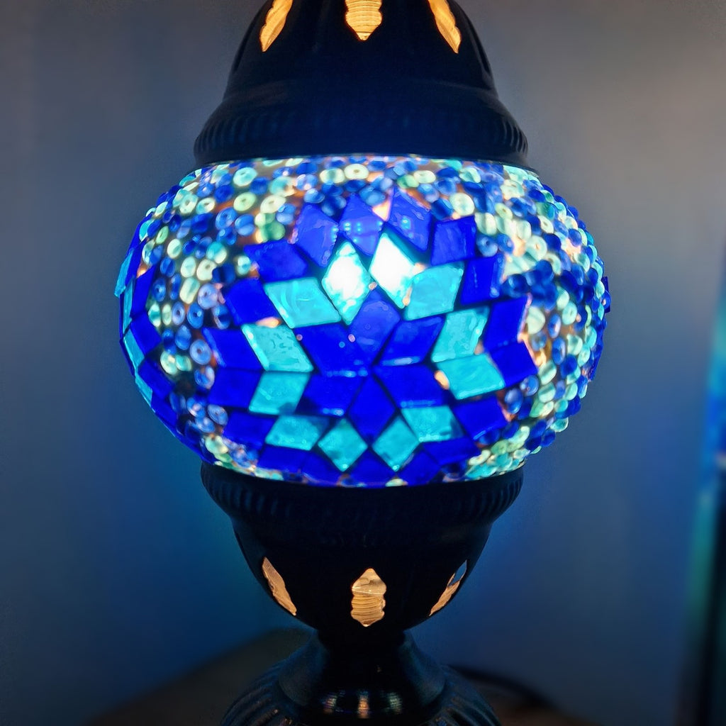 Türkisch-marokkanische Lampe, authentischer Glas-Schreibtisch im Tiffany-Stil, CE-geprüft