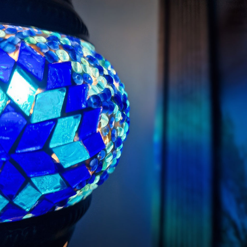 Türkisch-marokkanische Lampe, authentischer Glas-Schreibtisch im Tiffany-Stil, CE-geprüft